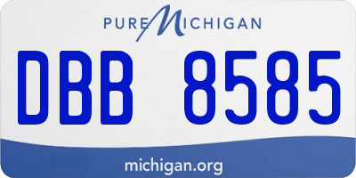 MI license plate DBB8585