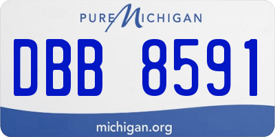 MI license plate DBB8591