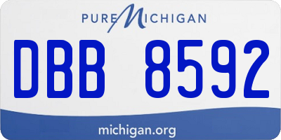 MI license plate DBB8592