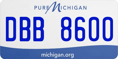 MI license plate DBB8600
