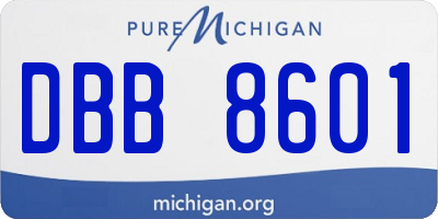 MI license plate DBB8601
