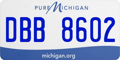 MI license plate DBB8602