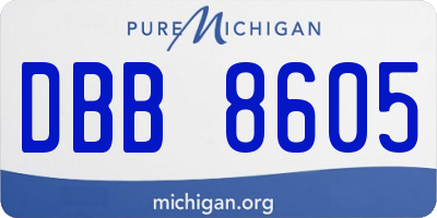 MI license plate DBB8605