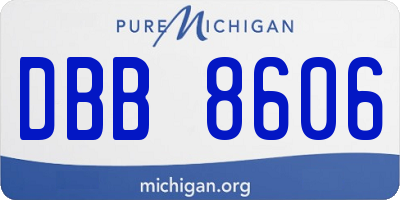 MI license plate DBB8606