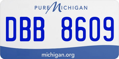 MI license plate DBB8609
