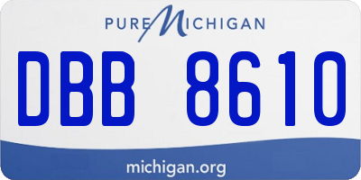 MI license plate DBB8610