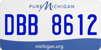 MI license plate DBB8612