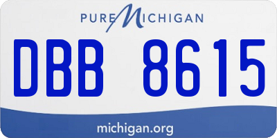 MI license plate DBB8615