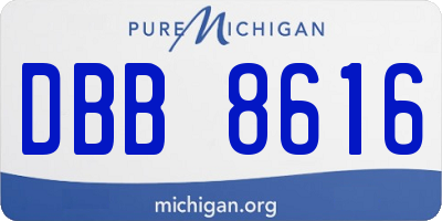 MI license plate DBB8616