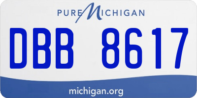 MI license plate DBB8617
