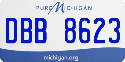 MI license plate DBB8623