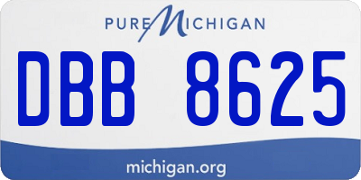MI license plate DBB8625