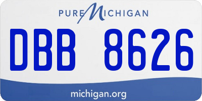 MI license plate DBB8626