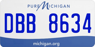 MI license plate DBB8634