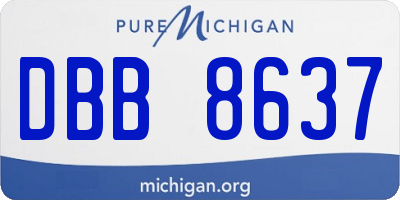 MI license plate DBB8637