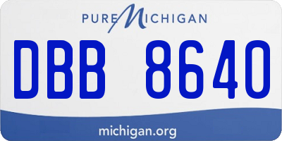 MI license plate DBB8640