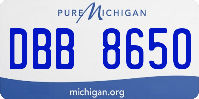 MI license plate DBB8650