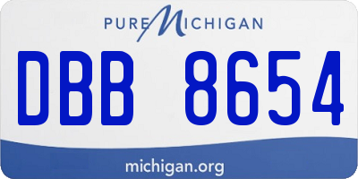 MI license plate DBB8654