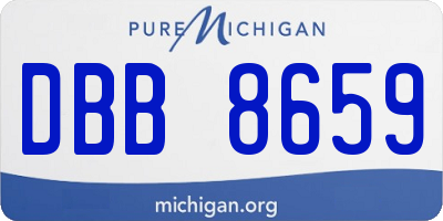 MI license plate DBB8659