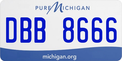 MI license plate DBB8666