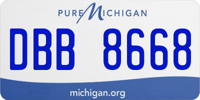 MI license plate DBB8668