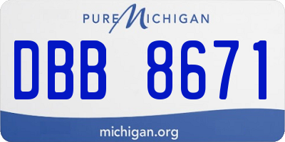 MI license plate DBB8671