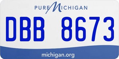 MI license plate DBB8673