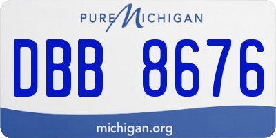 MI license plate DBB8676