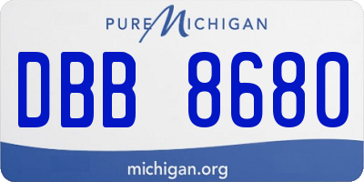 MI license plate DBB8680