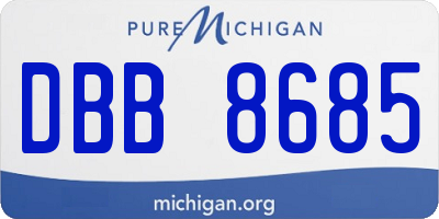 MI license plate DBB8685