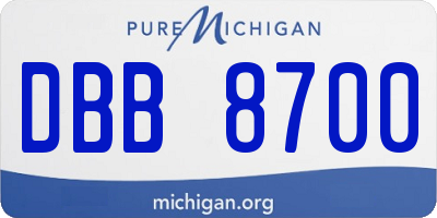MI license plate DBB8700
