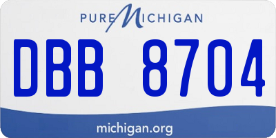 MI license plate DBB8704