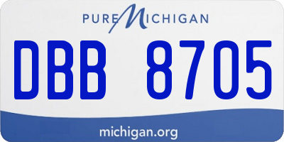MI license plate DBB8705