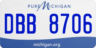 MI license plate DBB8706