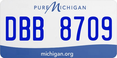 MI license plate DBB8709
