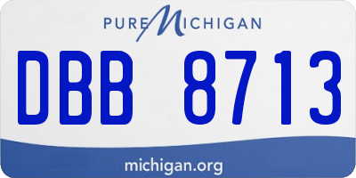 MI license plate DBB8713