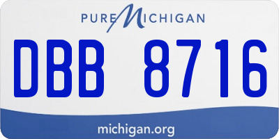 MI license plate DBB8716