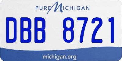 MI license plate DBB8721