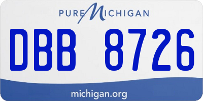 MI license plate DBB8726