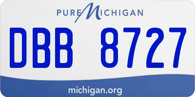 MI license plate DBB8727