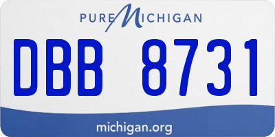 MI license plate DBB8731
