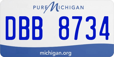 MI license plate DBB8734