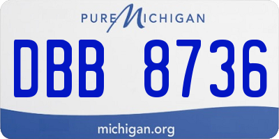 MI license plate DBB8736