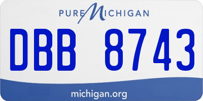MI license plate DBB8743