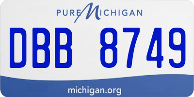 MI license plate DBB8749