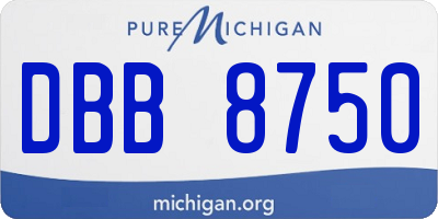 MI license plate DBB8750