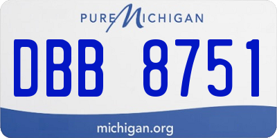 MI license plate DBB8751