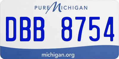 MI license plate DBB8754