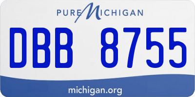 MI license plate DBB8755