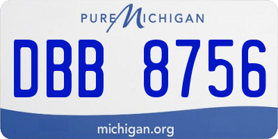 MI license plate DBB8756